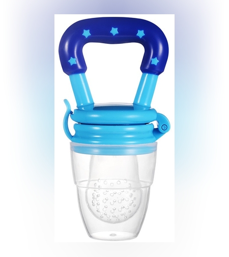 Suzeta pentru diversificarea alimentatiei/dentitie Flippy, potrivit pentru fructe si piure proaspat, Albastru, fara BPA