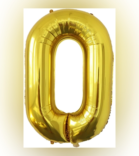 Balon Folie Metalizata Litera O, Flippy, 80 cm, Umflati cu Heliu sau Aer, Ambalaj Individual, Pai inclus, Auriu