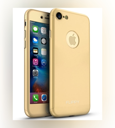 Husa Apple iPhone 7 Premium Full Cover 360 Auriu + Folie Cadou