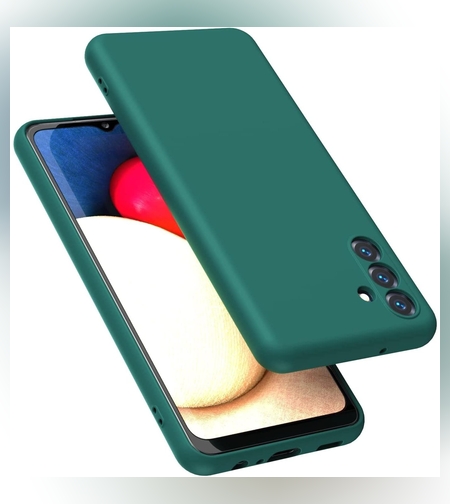 Husa de Protectie, Flippy, pentru Samsung Galaxy A55, Liquid Silicone, cu Microfibra pe Interior, Protectie Antisoc, Compatibil Incarcare Wireless, Verde