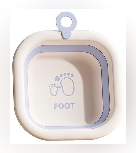 Cada Pliabila pentru Baie pentru Copii, Flippy, Cadita pentru Bebelusi, Model Patrat pentru Picioare, Albastru, 30x30x3.5 cm, 3.5 L