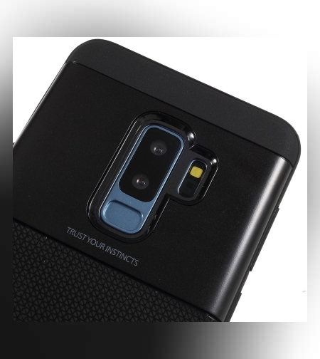 Husa Samsung Galaxy S9 Plus Ipaky Elegant Grid Design TPU Hybrid Negru