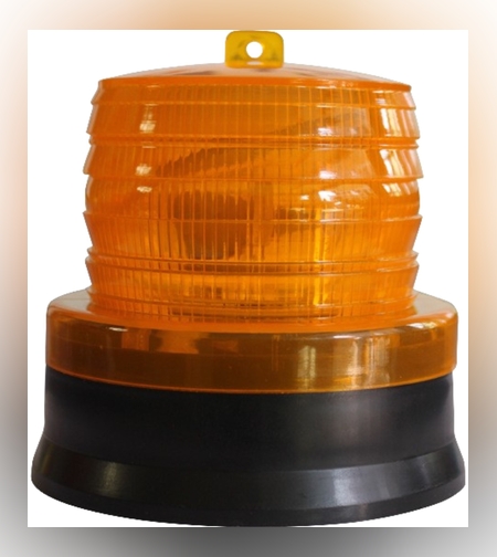 LED galben intermitent de atentionare cu incarcare solara Flippy, 1.2 V, rezistent la apa IP65, panou solar incorporat, 11.5 x 11.6 cm, galben