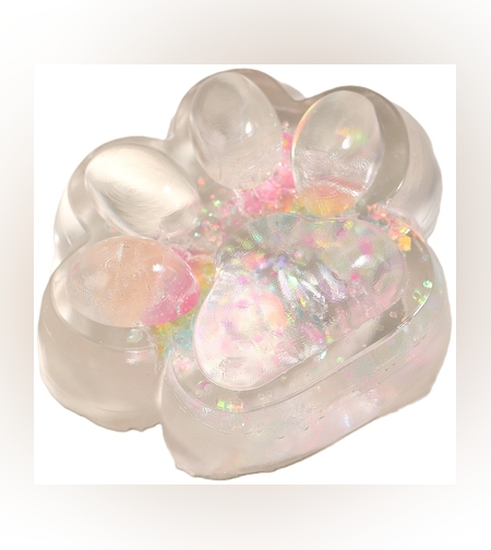 Jucarie Antistres Squishy, Flippy, Labuta de Pisica Pufoasa, cu Revenire Lenta, 7 x 6.5 cm, Model 270532, Multicolor
