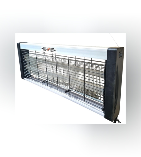 Lampa Electrica UV Anti Insecte, Flippy, Lumina Neon, 2 tuburi cu putere de 30W, Suspensie Perete, Carcasa din Plastic Metalica, 49 x 25 x 6 cm Alb Negru