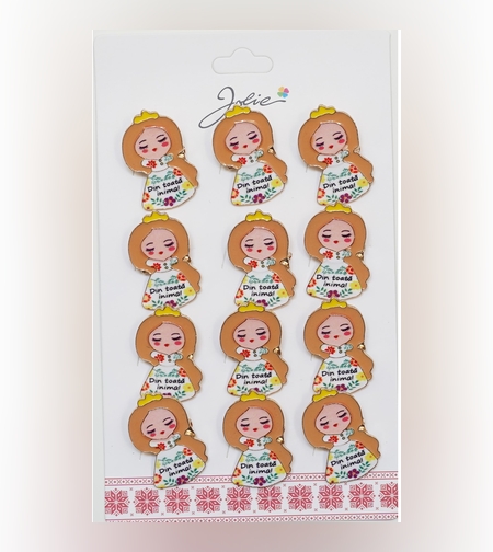 Set 12 Brose Martisor pentru Copii Fetita Din Toata Inima