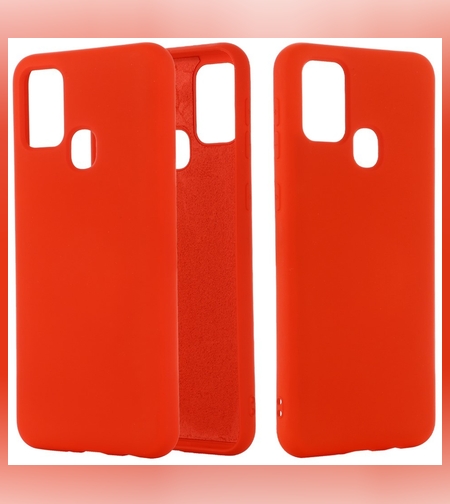 Husa protectie Flippy compatibila cu Samsung Galaxy A21S Liquid Silicone Case Rosu