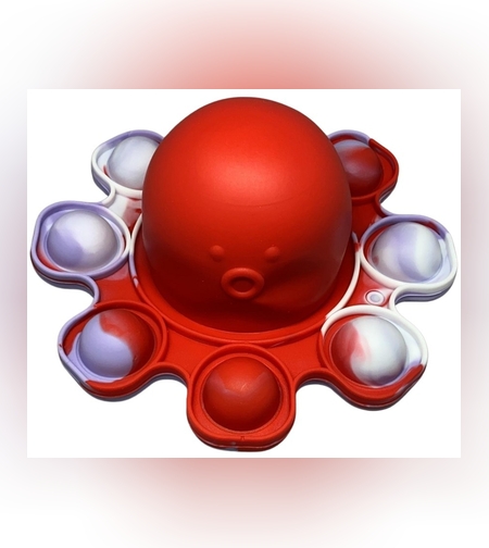 Jucarie antistres din silicon, Pop It Now and Flip It, Caracatita reversibila, 20x10 cm, Model 2, Multicolor