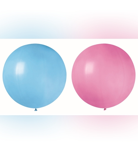 Set 2 Baloane din Latex, Flippy, Model Party Jumbo, 90 cm, Roz si Bleu, 35 g