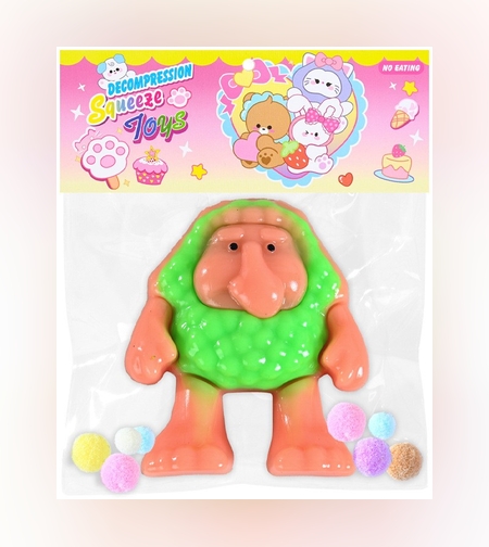 Jucarie Antistres Squishy, Flippy, Model Brr Brr Patapim, cu Revenire Lenta, din TPR, 12 x 11 x 3 cm, Multicolor