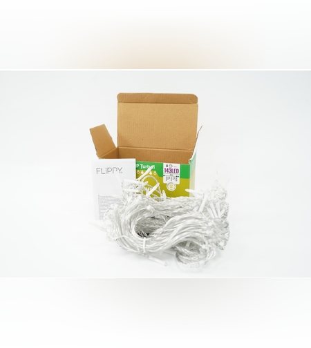 Instalatie de Craciun Flippy® Tip Franjuri cu Flash, Sectiune 5 m, 143 LED-uri, Interconectabila, Fir Transparent, Alb Cald