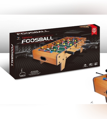Masa de Fotbal cu Teren si 18 Jucatori Flippy, 6 Manere, cu Tablou pentru Scor, din Metal, Lemn si ABS, 69 x 36.5 x 23 cm, cu Picioare, pentru copii/adulti