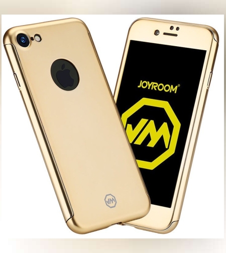 Husa Apple iPhone 6+/6S+ Joyroom (Fata + Spate) Auriu + Folie de protectie