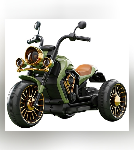 Motocicleta Electrica Flippy, cu Acumulator, Telecomanda, Bluetooth, Sistem Anti-Rasturnare, Sistem de Lumini si Sunet, 1-8 Ani, 93 x 48 x 63 cm, Verde