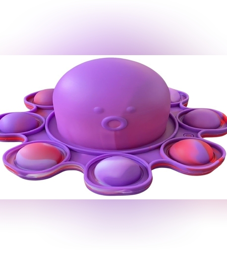 Jucarie antistres din silicon, Pop It Now and Flip It, Caracatita reversibila, 20x10 cm, Model 5, Multicolor