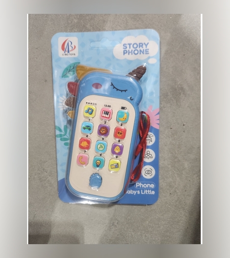 Jucarie Interactiva, Flippy, Telefon Inteligent, Model Unicorn, Functii Educative, Muzicale si Voce, 4-6 ani, 19 x 11.5 cm, din Plastic, Albastru