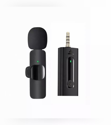 Microfon Lavaliera Wireless, Flippy, 1 Microfon si 1 Receptor 3.5 mm, Autonomie 1-3h, Bluetooth 5.0, >70dB, Baterie 50 mAh, Negru