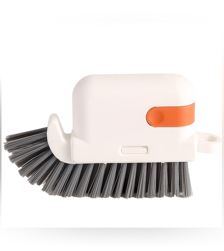 Perie Multifunctionala 3 in 1 de Curatare, Flippy, pentru Bucatarie, Vesela, Geamuri, Cap Detasabil, 9x15x2.5 cm, Portocaliu