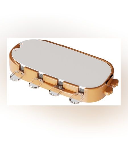 Forma pentru inghetata Flippy, 4 compartimente, forme cu animalute, materialsilicon si ABS, 21 x 12.8 x 3cm, portocaliu