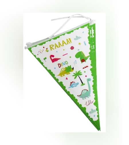 Set 10 Stegulete Tip Banner, Flippy, Colectia Dino Park, 28.5 x 20 cm, din Hartie Cretata, Multicolor
