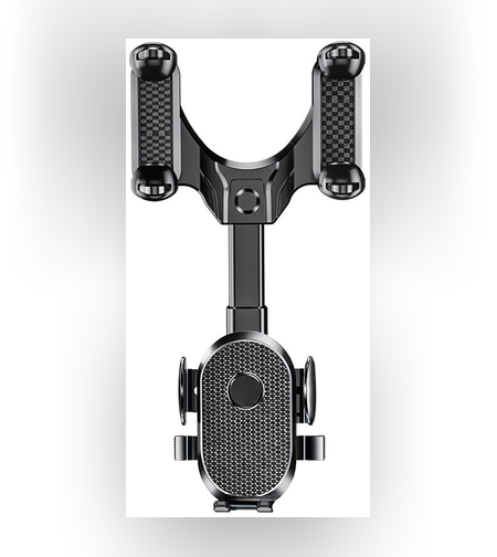 Suport Telefon Auto, Flippy, Pentru Oglinda Retrovizoare, din ABS, Reglabil 360°, Negru