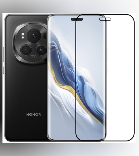 Folie Sticla Securizata, Flippy, Compatibila cu Honor Magic 6 Pro, Full Glue, Margini Negre, Transparent