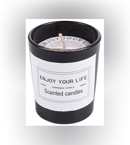 Lumanare Parfumata, Flippy, Model Pahar Negru, Aroma de Mure, din Ceara de Soia, 6.2 x 5.2 cm, Negru