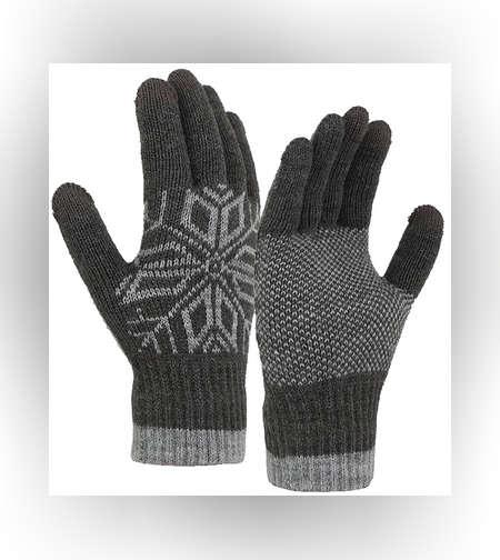 Manusi de Barbat, Flippy, Model Fulg, Functie Touchscreen (ecran tactil), Material Acril Tricotat, Manseta Elastica, Interior Catifelat, Marime Universala, Gri