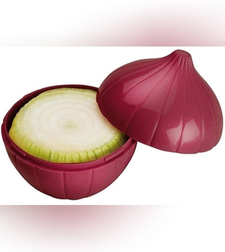 Cutie Alimentara, Flippy, Model Ceapa, din Plastic, 11 x 11 x 12 cm, 500 ml, Rosu