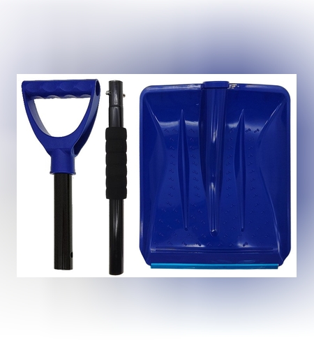 Lopata de Zapada, Flippy, Multifunctionala, Demontabila, cu Maner Antiderapant, Aluminiu, Plastic, Solutia pentru Iarna, pentru Deszapezire, 80x11x25.7 cm, Albastra