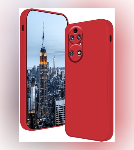 Husa de Protectie, Flippy, pentru Huawei P50 Pro, Liquid Silicone, cu Microfibra pe Interior, Protectie Antisoc, Compatibil Incarcare Wireless, Rosu