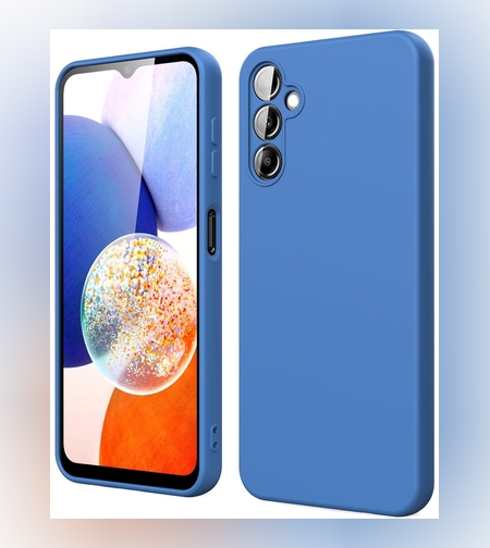 Husa de Protectie, Flippy, pentru Samsung Galaxy A15, Liquid Silicone, cu Microfibra pe Interior, Protectie Antisoc, Compatibil Incarcare Wireless, Albastru