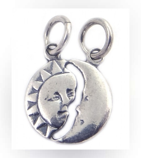 Pandantiv din Argint 925 Jolie Silver, Model Soare si Luna, 18 x 12 mm, 1.2 g