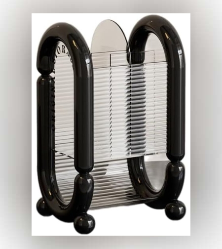 Cutie pentru Depozitare Cosmetice, Flippy, pentru Pensule, Creioane si Buretei, 4 Compartimente, din Plastic, 12 x 10 x 20 cm, Negru