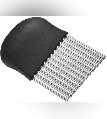 Cutit pentru Cartofi Ondulati, Flippy, pentru Legume, Forma Ondulata, Usor de Utilizat, Taiere, Negru