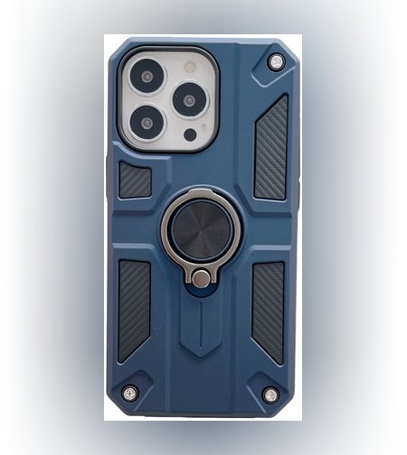 Husa protectie Flippy compatibila cu Apple iPhone 13 Mini Defender Model 5 cu suport prindere inel,Albastru