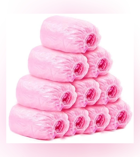 Set 100 Huse de Pantofi Impermeabile de Unica Folosinta, Flippy, Universale, Roz, pentru Zile Ploioase