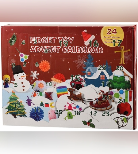 Advent Calendar Fidget Toys, Flippy, Model Craciun, Multicolor