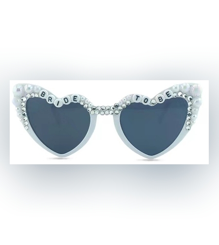 Ochelari Decorativi, Flippy, Model Bride to Be, cu Perle, pentru Nunta, din PC, 15.3 x 5.7 x 14.5 cm, Alb