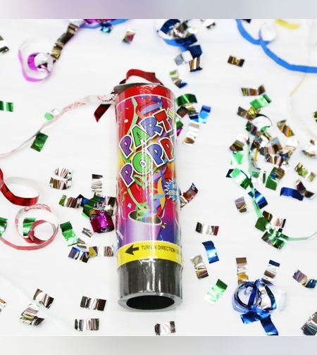 Tun de Confetti, Flippy, Party Popper 20 cm, Model Panglici din Folie, Multicolor