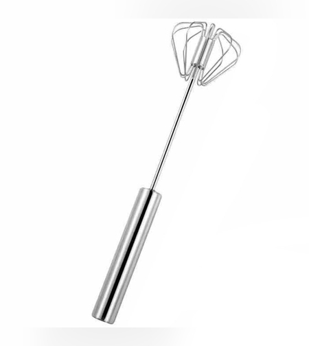 Mixer Manual, Flippy, pentru Oua Smantana Frisca Aluat, Maner Otel Inoxidabil, Usor de Utilizat si Depozitat, 33 x 7 cm Argintiu