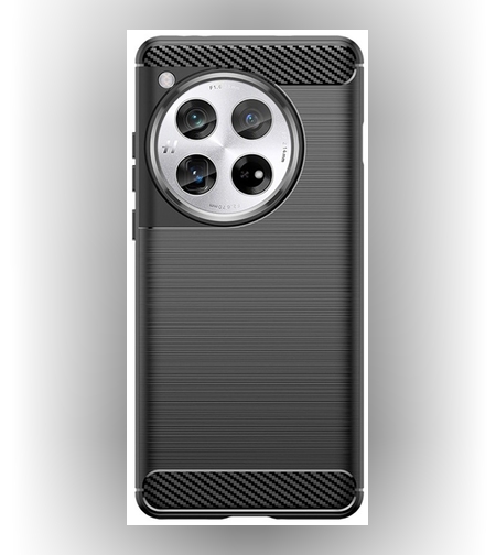 Husa de Protectie pentru OnePlus 12, Flippy, Protectie 360, din TPU cu element de Carbon, Anti Alunecare, 1.8 mm, Negru