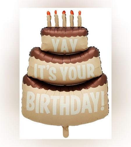 Balon din Folie Metalizata, Flippy, Figurina Animata, Model Tort Aniversar, 102.5 x 63 cm, Ambalaj Individual, Pai Inclus, Umflare cu Aer sau Heliu, Maro