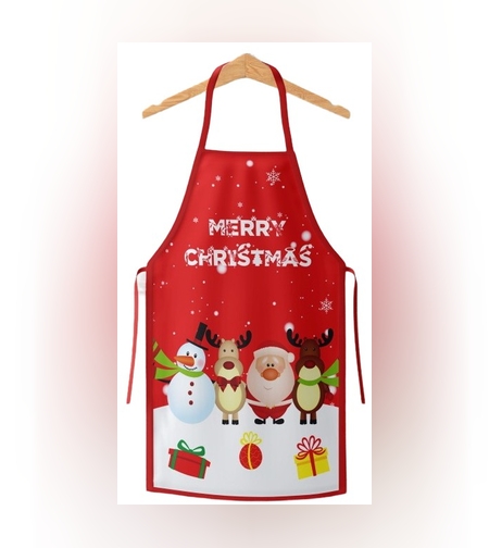 Sort de Bucatarie Decorativ, Flippy, Tema Craciun, 50 x 70 cm, Model Merry Christmas, din Poliester, Rosu