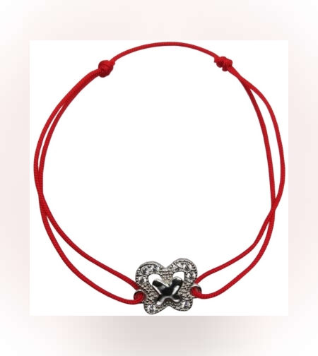 Bratara cu Nod Dublu Argint 925, 1.3 g, Fluture Dublu cu Zirconii