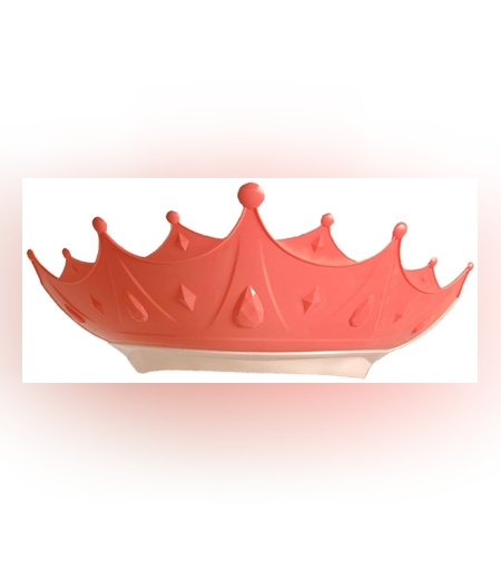 Viziera de Protectie Baie Pentru Copii, Fippy, Model Coroana, Dimensiune ajustabila, Durabil, Usor de curatat, Impotriva Samponului, pentru Ochi si Urechi, TPE+PP, 15x13 cm, Rosu