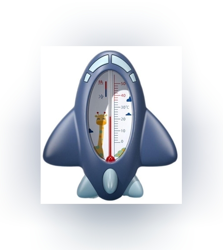 Termometru pentru Baie, Flippy, Plutitor, Rezistent la apa, Multifunctional, Model Avion, 11x10x4 cm, Albastru