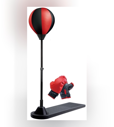 Jucarie Interactiva, Flippy, Model Sfera de Box de Picior, Manusi Incluse, Inaltime Reglabila, +3 Ani, 120 x 25 x 52.5 cm, Rosu/ Negru