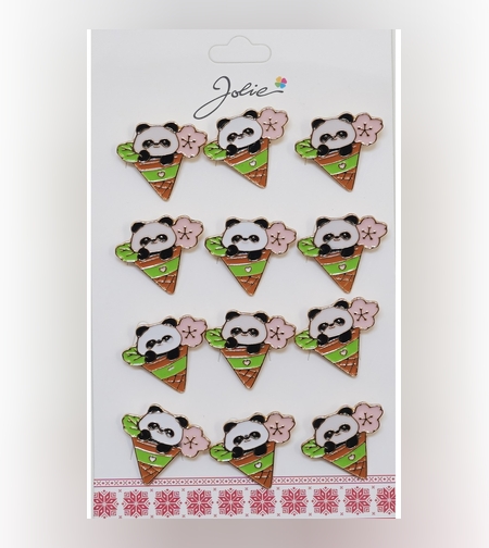 Set 12 Brose Martisor Urs Panda in Con de Inghetata
