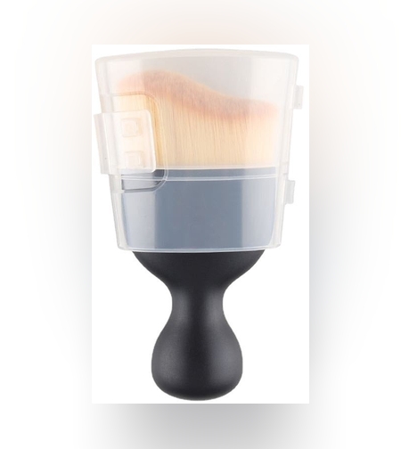 Pensula Multifunctionala, Flippy, Pentru Machiaj sau Indepartat Praful din Masina, Par Sintetic, cu Capac de Protectie, Negru